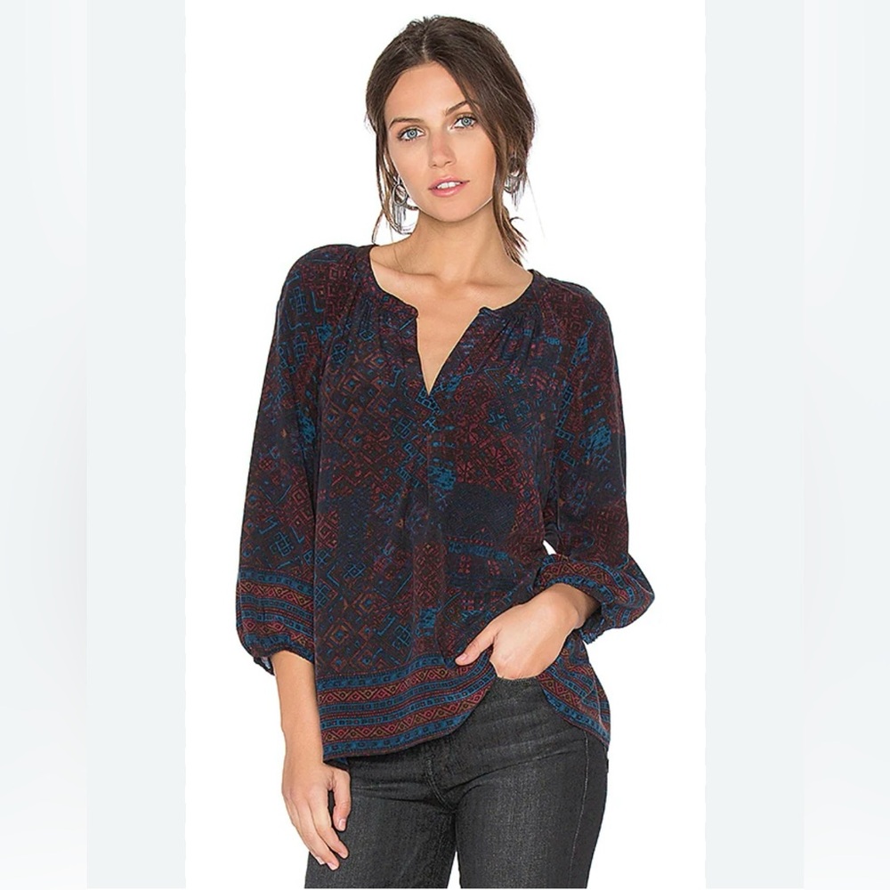REVOLVE X Joie Addie F 100% Silk Blouse in Deep Marine